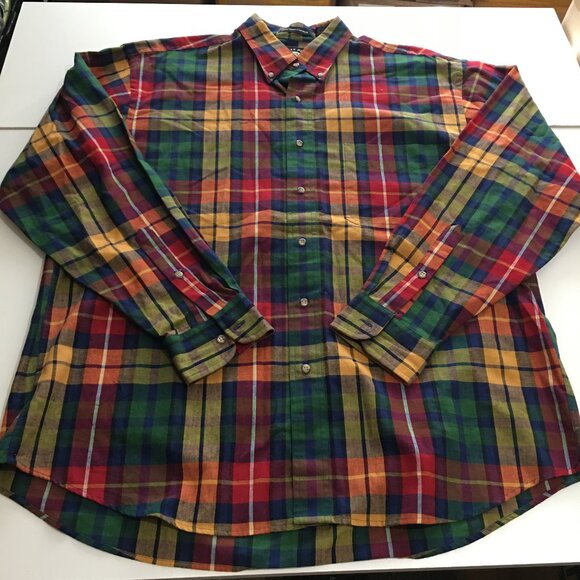 Gant Salty Dog White-Water Chambray Shirt Men's Large Long Sleeve Button Plaid - Picture 1 of 7